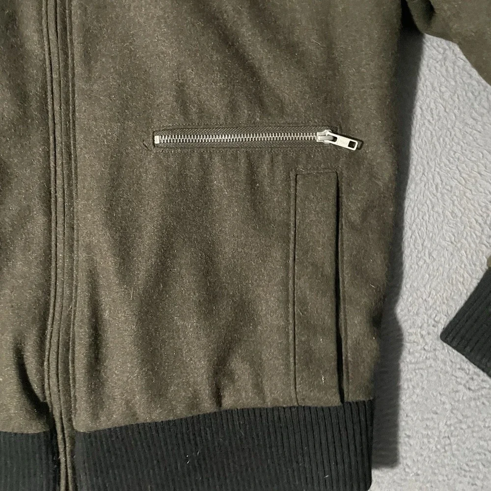 Banana Republic Olive Wool Blend Bomber Men's‎ Size Large Casual Zip Pockets